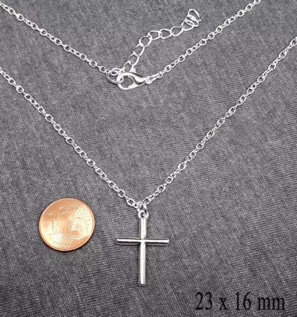 Collana Croce Argento catena con ciondolo Portafortuna Idea Regalo da Uomo Donna