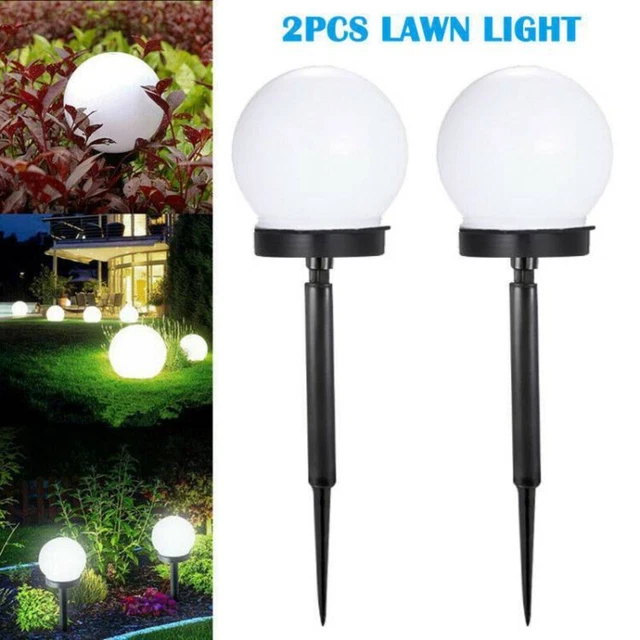 2pcs Solar Power Garden Globe Lamps Waterproof Landscape Light Lawn Light  Yard