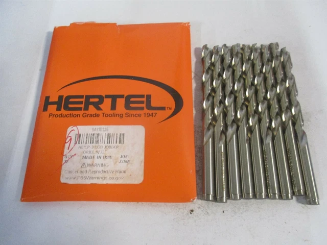 (04138335) 9/32" x 2-15/16" x 4-1/2" OAL 135° Cobalt Jobber Drill - Pack of 9