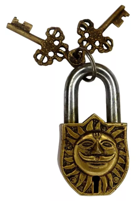 Candado pequeño de 3 piezas con forma de corazón, candados de bronce con  llaves, candado de metal antiguo para caja de almacenamiento, joyero, caja  de