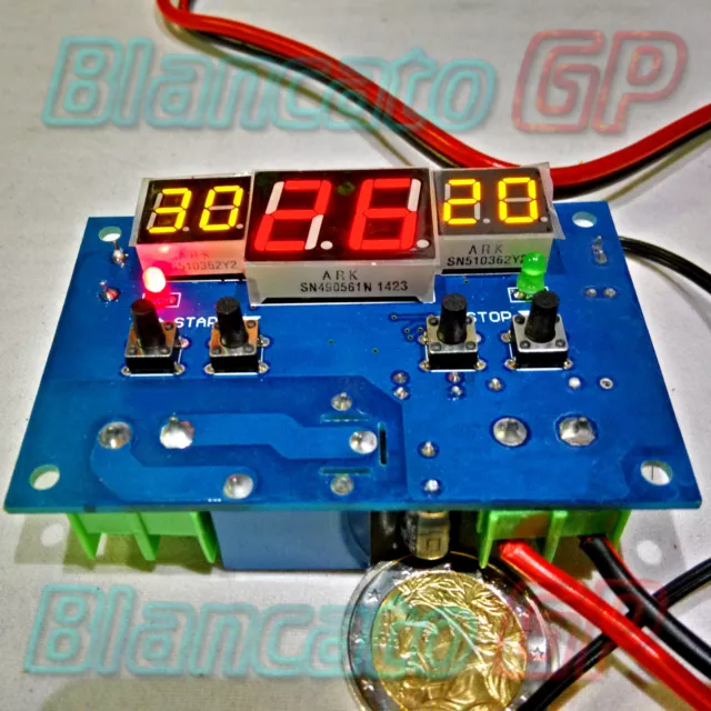 Controller Temperatura 99° Termostato Digitale Tre Display Led Rosso Giallo Ntc