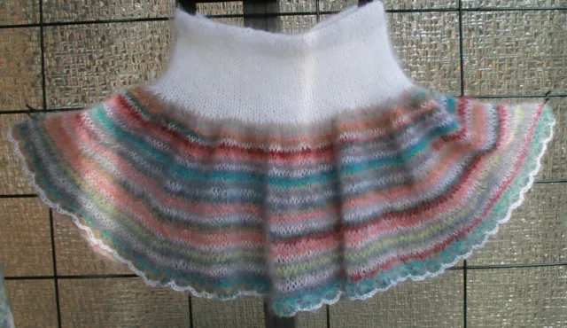 Kid Mohair  fuzzy sweater skirt Mohairrock Minirock Petticoat Streifen bunt Tutu