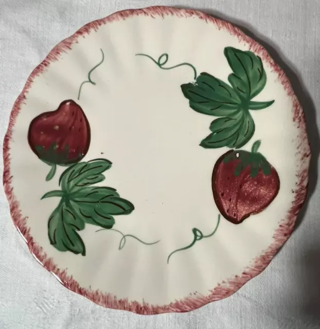 Vintage Blue Ridge Pottery Strawberry Berryville Pattern Dinner Plate-10.25 in.