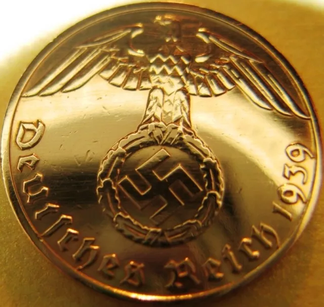 German 1 Reichspfennig 1939-Beginning of World War II-Coin III Reich-WWII-RARITY