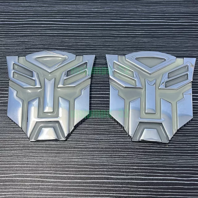 Silber Auto Car Transformers Autobot 3D Chrome Emblem Logo Aufkleber Autobot