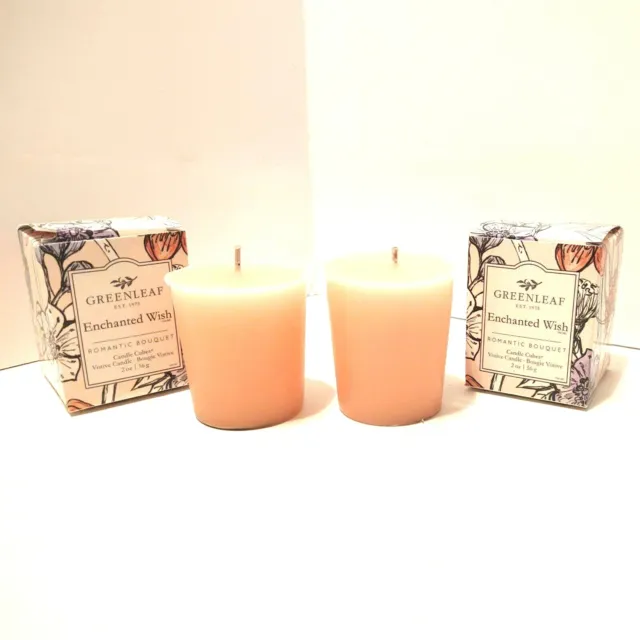 Greenleaf Enchanted Wish floral scented Votives lot 2 candle cube New