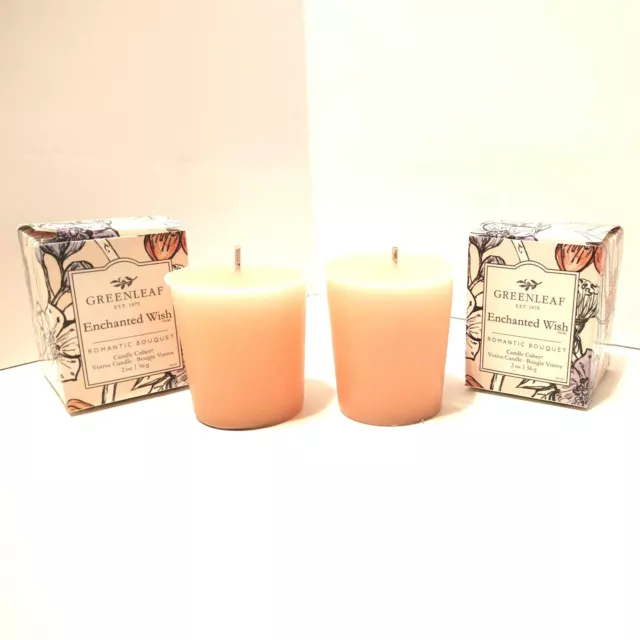 Greenleaf Enchanted Wish floral scented Votives lot 2 candle cube New