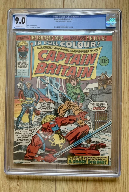 Captain Britain #10 Vol 1 - 1976 - Rare Key Issue - 1st Cover App of Psylocke
