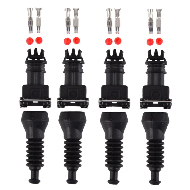 4pcs EV1 Fuel Injector Plug Connector Junior Power Timer Kits fits for Bosch