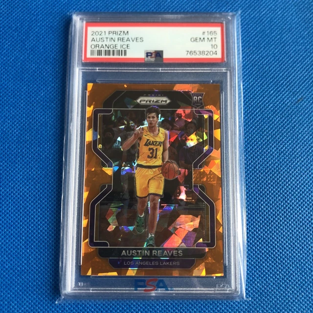 RARE ! Austin Reaves Reeves Prizm GLACE ORANGE #165 GEMME recrue comme ...