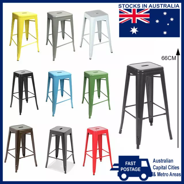 66cm Replica Tolix Metal Cafe Bar Stool Stackable Backless Stools Dining Chairs