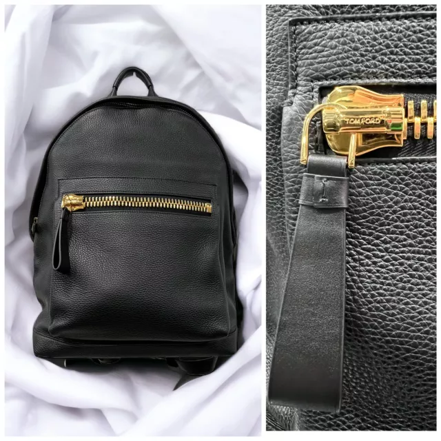 Tom Ford Buckley Black Pebbled Leather Backpack (Retail $3690)