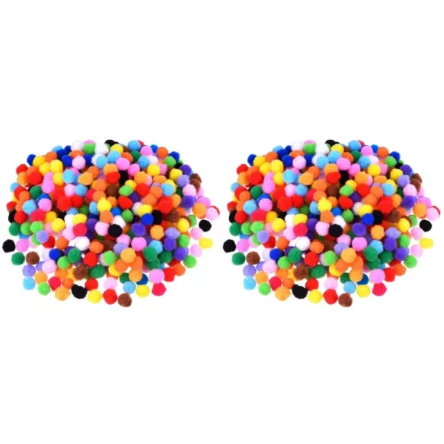 4000pcs 10mm Sparkle Pom Poms Multicolor DIY Craft Supplies-