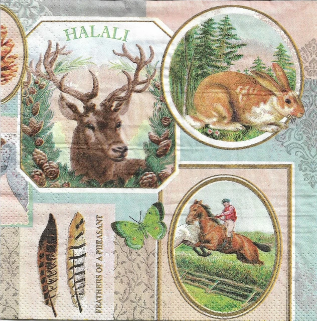 Lot De 20 Serviettes Motif Cerf Et Forêt De Bouleau | Animaux | Hiver
