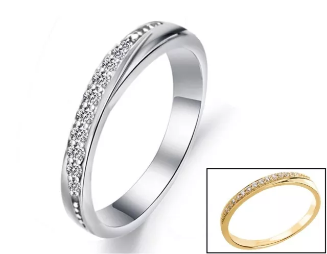 Damenring Gold 375 Gelbgold / Weißgold Ring Zirkonia TOP ANGEBOT Verlobungsring