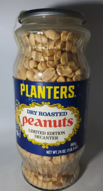 Vintage Limited Edition Decanter Planters Peanuts Jar NOS Full Unopened Sealed