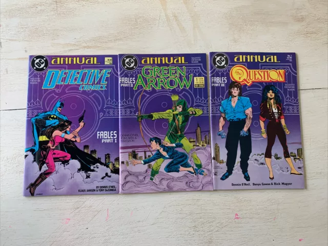 DC ANNUAL LOT 3 Fables Detective 1 Green Arrow 1 Question 1 1988 Set