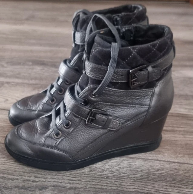GEOX D ELENI Wedge Heel Leather Suede Boots Uk size 4 Geox Respira Insole Mint 39.99 PicClick UK