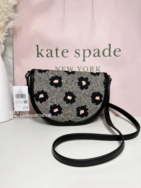 Kate Spade Zip Shoulder Tote Bag Pocket Herringbone Floral (Peacock  Sapphire)