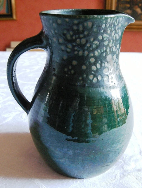 Pichet Art Déco En Terre Cuite Vernissée – Signé Alphonse Mouton (?) – N°909