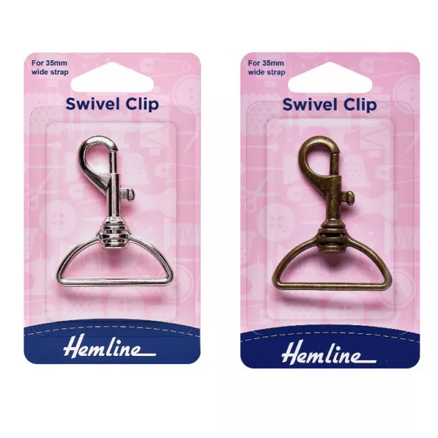 Hemline 35mm Swivel Clips In Bronze And Nickel Clasp Cord Strap Ribbon