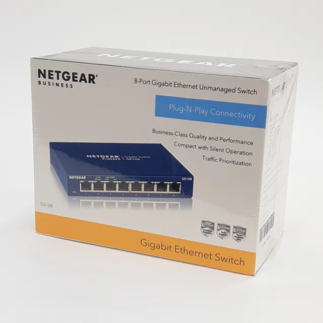 GS108UK, Switch Ethernet Netgear ProSAFE GS108, 8 ports, prise UK