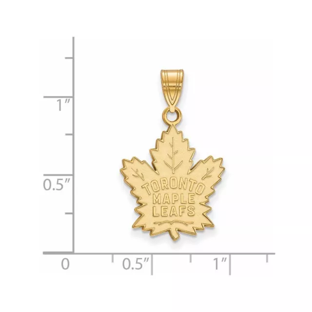10k Yellow Gold NHL LogoArt Toronto Maple Leafs Large Pendant For Her 1.38g 2