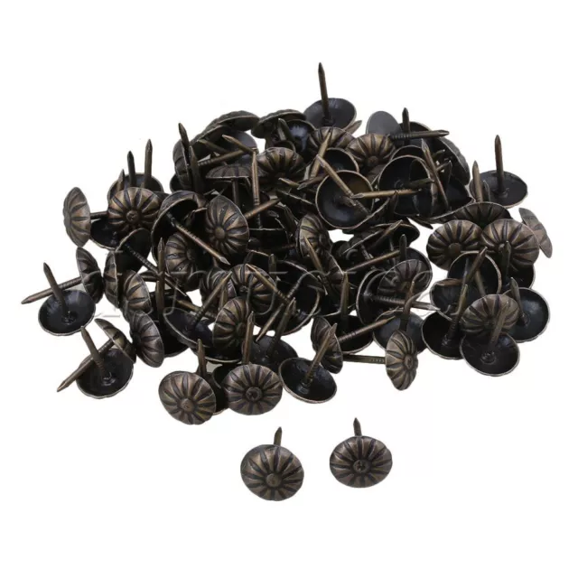 100pcs Iron Furniture Decorative Antique Daisy Upholstery Nails Tacks