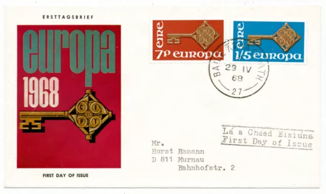 Irlanda 1968 FDC Europa CEPT Michel n. 202-03