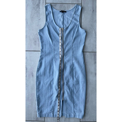 Haute Monde Womens Bodycon Dress Blue Mini Stretch Scoop Neck Sleeveless Zip L