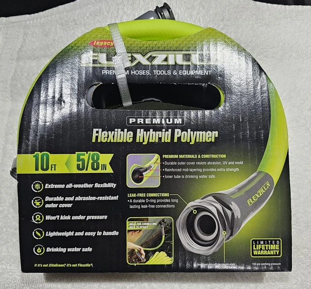 FLEXZILLA PREMIUM HOSES, Flexible Hybrid Polymer 10Ft 3M 5/8IN 15.8MM