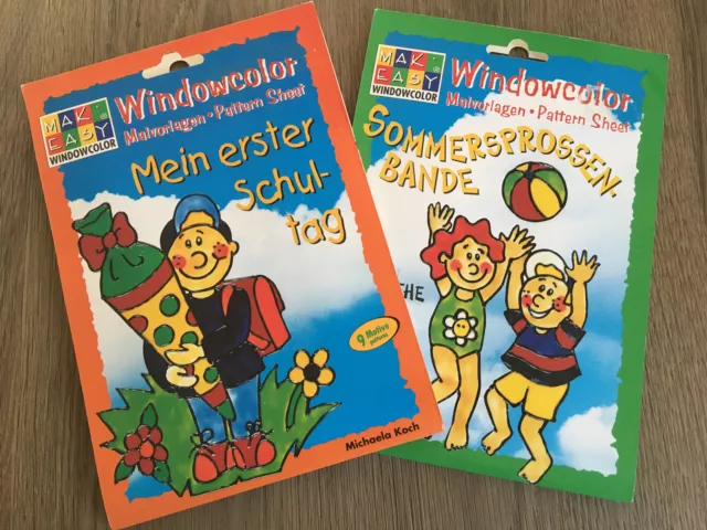 Window Color - Mein erster Schultag & Sommersprossenbande (9+7 Malvorlagen)