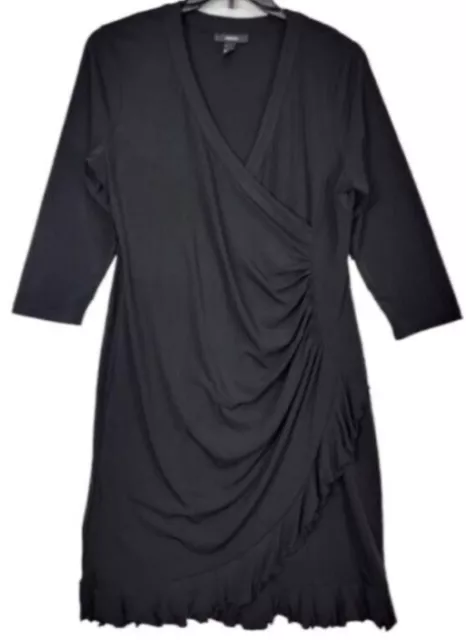 Alfani Women’s Black 3/4 Sleeve Faux Wrap Dress Plus Size 3X