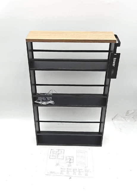 Yamazaki 3628 TOWER Nischenwagen Griff schwarz StahlHolz Minimalistisches De Yam