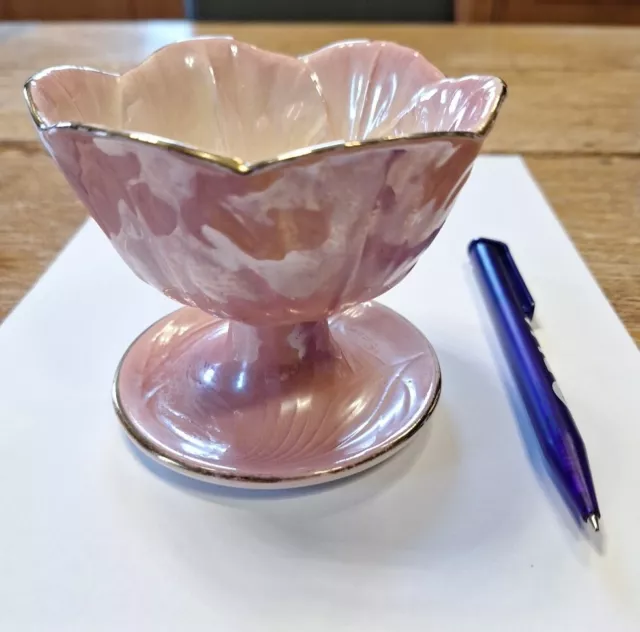 Maling Pottery Pink Lustreware Harlequin Sundae Dish Bowl Rare Freepost