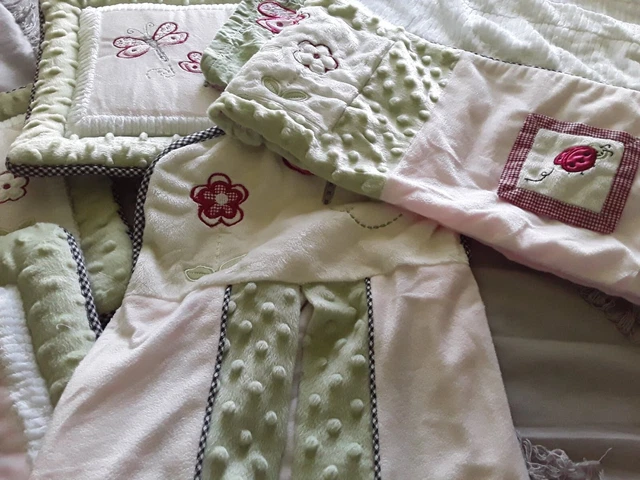 Kidsline Baby Nursery SET Pink Green Ladybugs Dragonfly Flowers