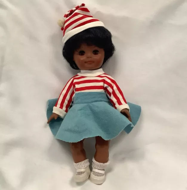 Vintage 1969 African American 12” Horsman Doll -Open & Shut Eyes Jointed