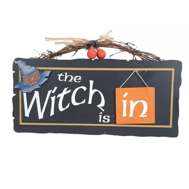 Halloween Decoration Sign "THE WITCH IS IN / OUT"