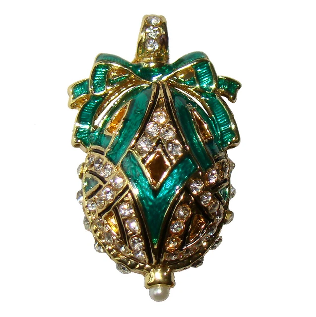 Pendentif Oeuf style Fabergé -Argenté - Fabrication Artisanale
