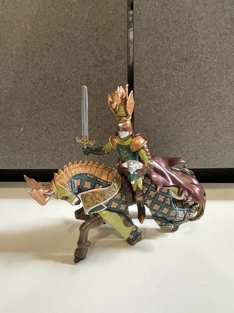 Papo Blue Green Gold Horse King Knight figure weapons lot for castle