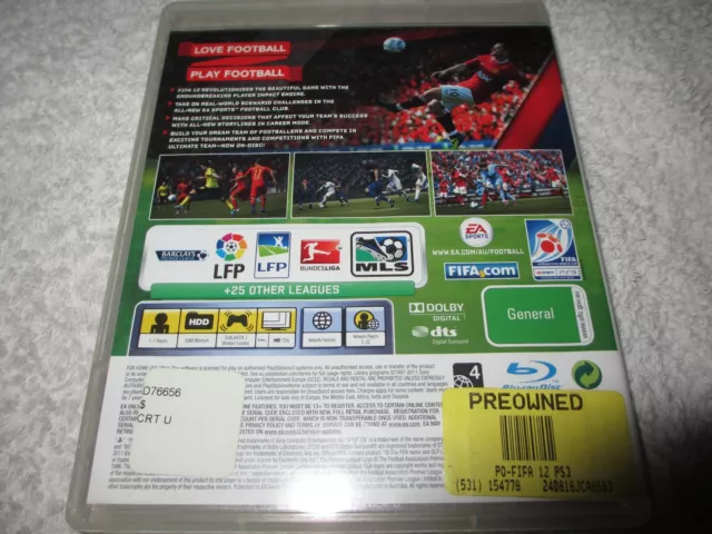 PS3 Playstation 3 Game FIFA 12 G50 2
