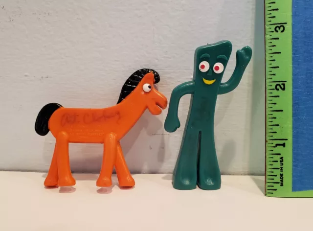 Vintage GUMBY & Pokey Figures HAND SIGNED ART CLOKEY Bendy Toys NJ Croce