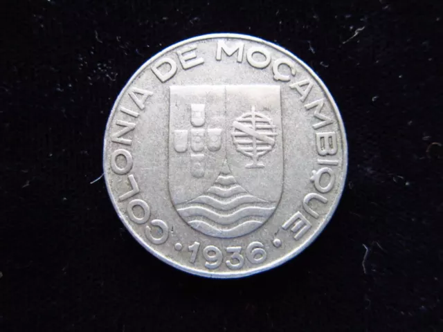 Mozambique 1 Escudo 1936 Portuguese Colonia De Moçambique 0382# Money Coin