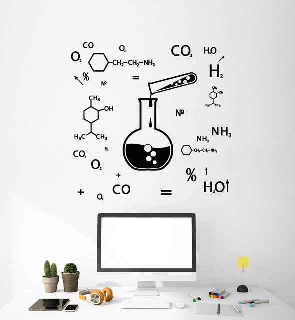 VINYL WALL DECAL Chemical Formula Science Class Lab Laboratory Stickers