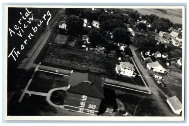 c1910's Aerial View Thornburg Iowa IA RPPC Photo Unposted Antique Postcard