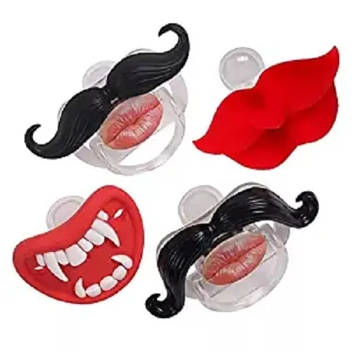 4pcs Baby Funny Mustache Teeth Orthodontic Pacifier for Babies BPA & Latex Free