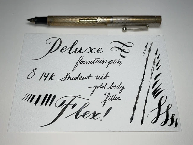 Deluxe-vintage fountain pen 14k gold nib, For Parts, Small flex Nib!