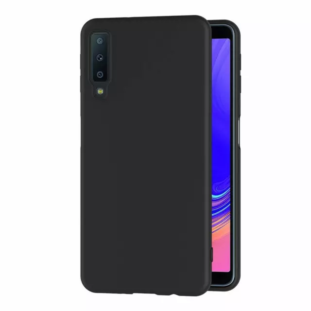 CUSTODIA COVER Tpu L'ORIGINALE Soft CASE Nero/Black per Samsung Galaxy A7 2018