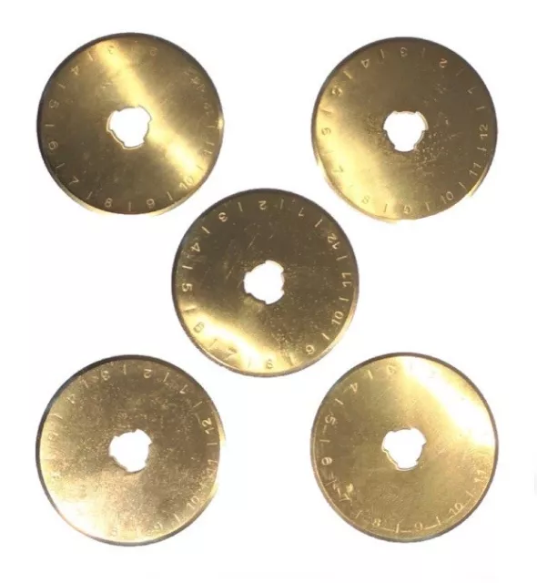 Rotary Cutting Blades 45mm Titanium Coated (5-pack) Heavy-Duty Replacement