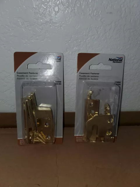 LOT OF 2x NATIONAL HARDWARE BRASS CASEMENT FASTENER N150-003 V750RM